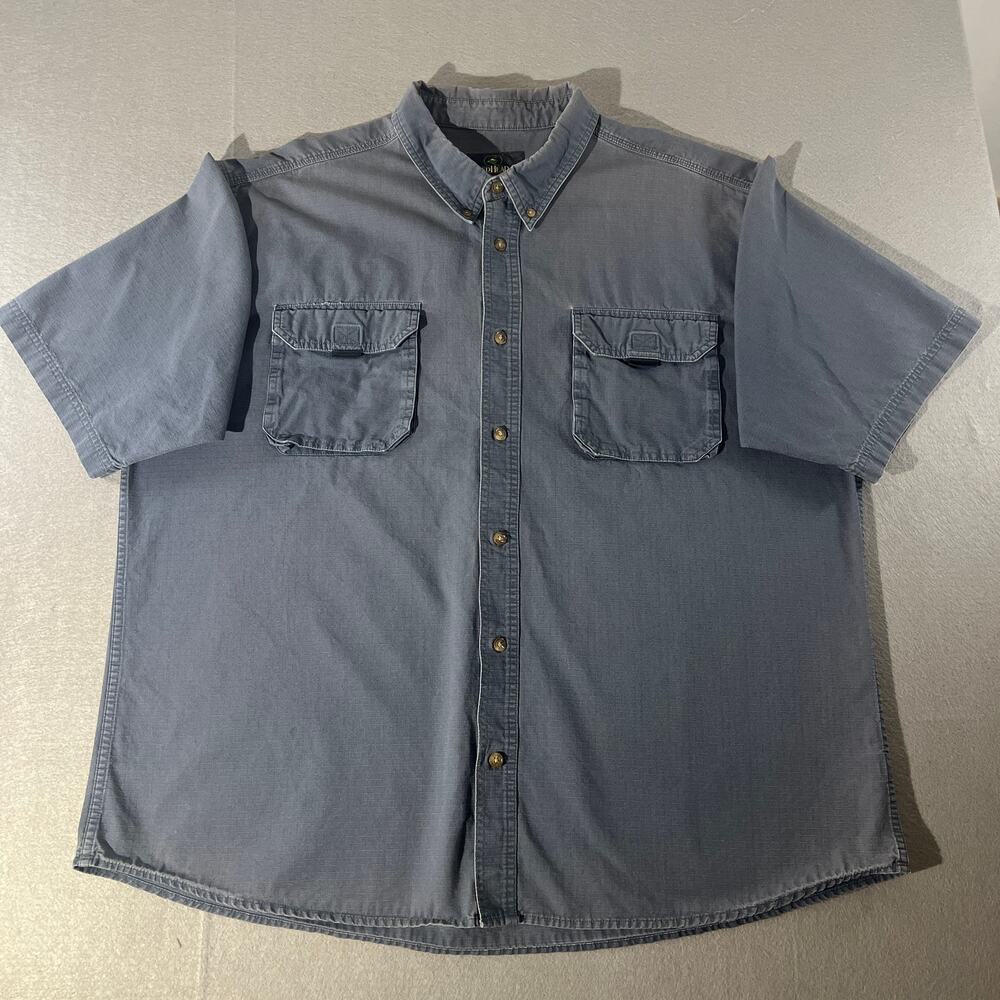 RedHead Gray Short Sleeve Button Down Shirt Men 2XL